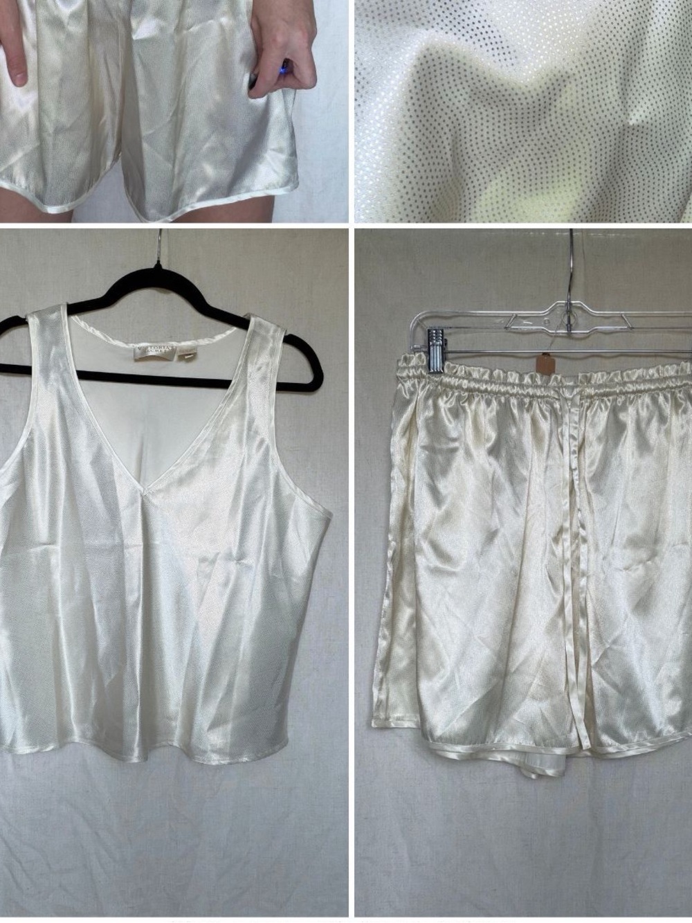 Gold Label Victoria’s secret SET gold shimmery polka dot tank top shorts set M